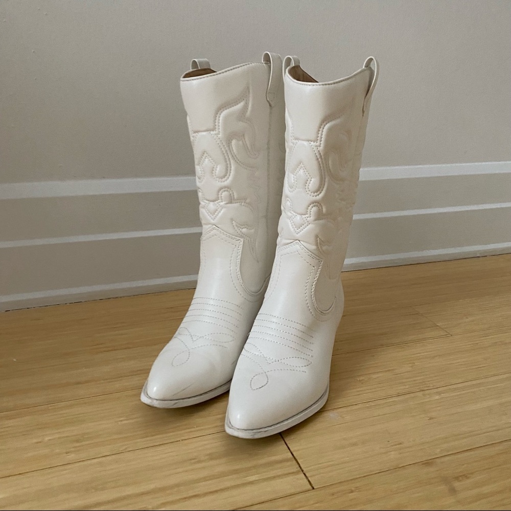 COPY - soda white cowboy boots